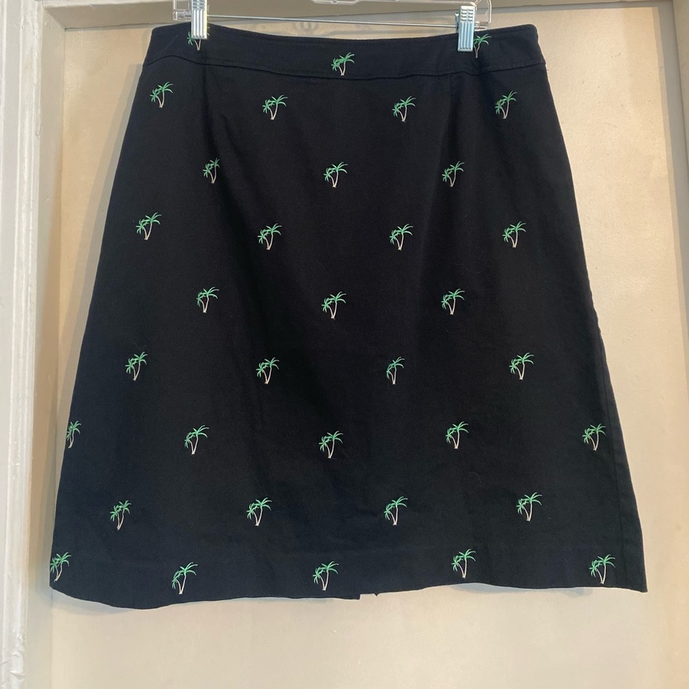 Pendleton Black Midi Skirt with Green Embroidery